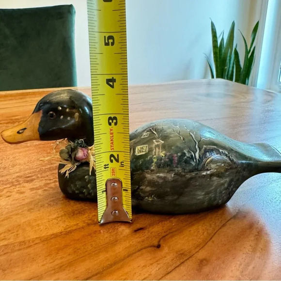 Vintage Handpainted Wooden Mallard Duck Signed M. DesRosiers - Picture 10 of 17